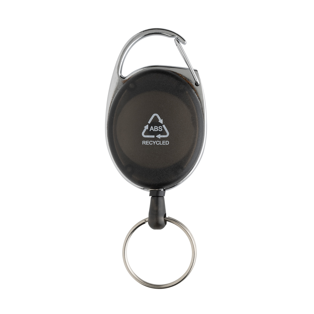 XD Collection Roller-Clip Schlüsselanhänger aus RCS-recyceltem ABS mit Karabiner