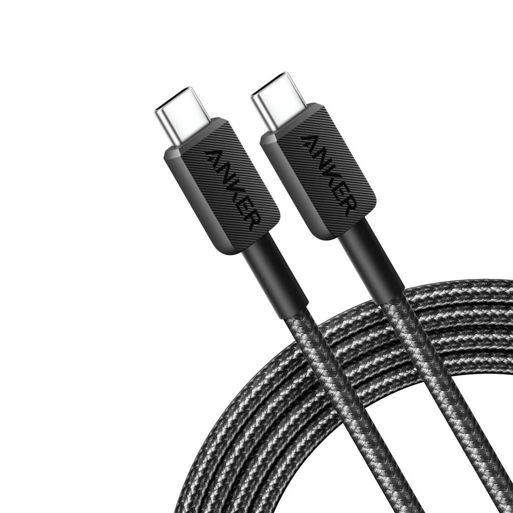 Anker 322 USB‑C Kabel 60W, 1,8m, Nylon geflochten – grau