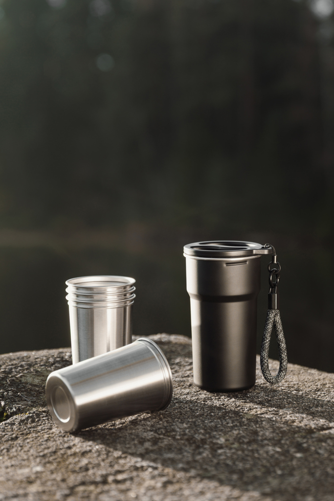 VINGA Parks Becher-Set 4-teilig, 250 ml, RCS-Edelstahl recycelt