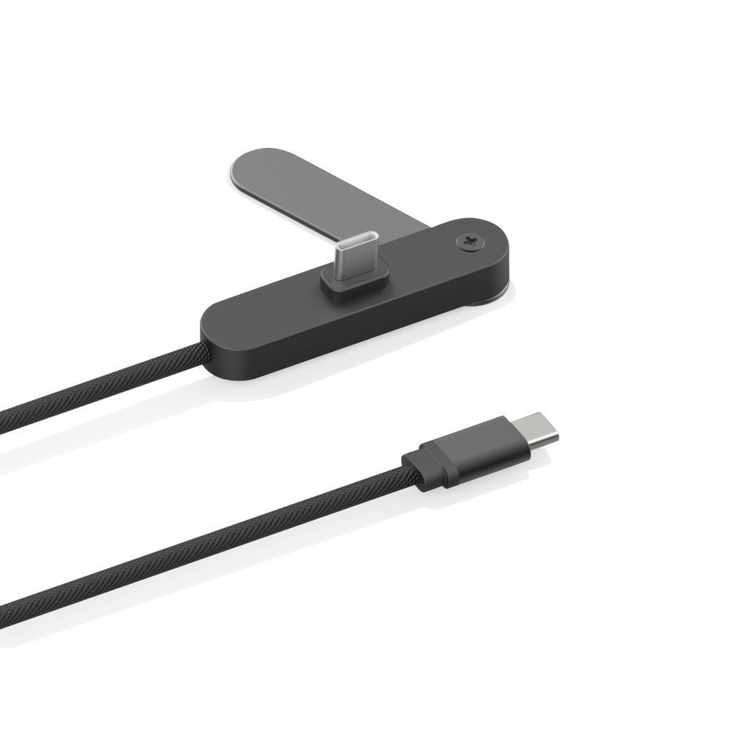 XD Xclusive Aluvia 65W USB-C-Ladekabel mit Handyhalter – mit Logo gravierbar