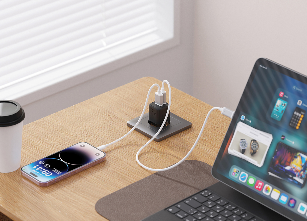 Urban Vitamin Monterey 20W GaN-Ladegerät USB-C PD + USB-A aus 38 % recyceltem PC Urban Vitamin Monterey 20W GaN-Ladegerät USB-C PD + USB-A aus 38 % recyceltem PC