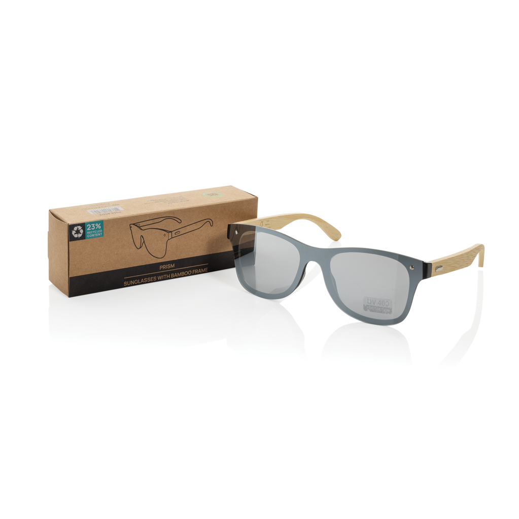 Prism Sonnenbrille aus recyceltem PC mit FSC-Bambusbügeln (RCS)