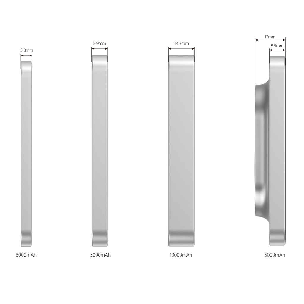 Urban Vitamin Burbank Magnet-Powerbank 3000mAh aus recyceltem Aluminium und ABS – bedruckbar als Werbegeschenk