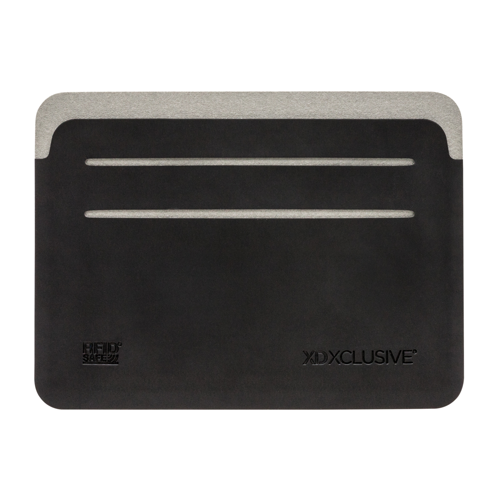 XD Xclusive Quebec RFID Kartenhalter aus PU, schwarz – mit Logo veredelbar