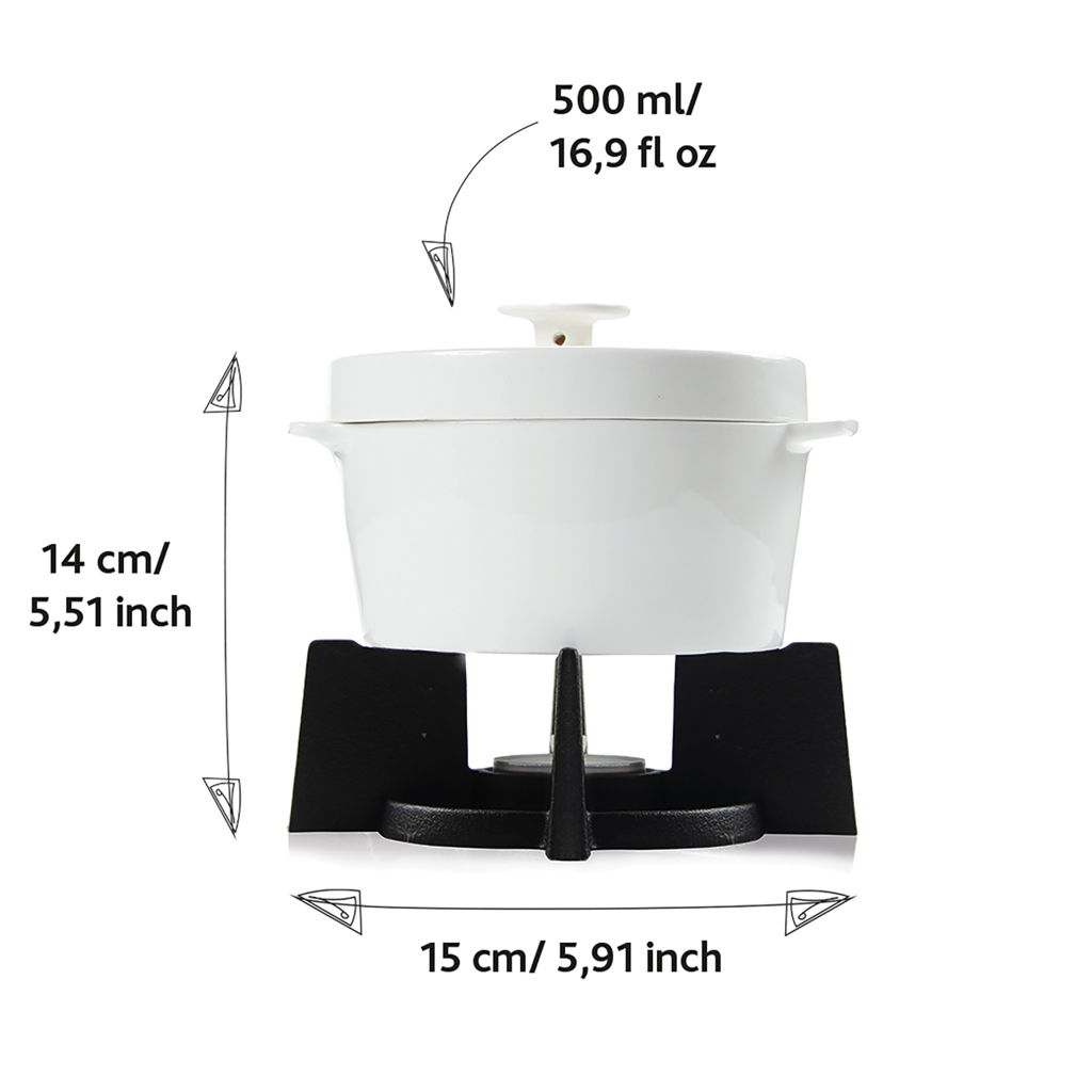 BOSKA Cheese Baker 500 ml aus Porzellan und Gusseisen mit Logodruck