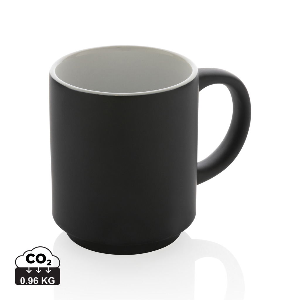 Stapelbare Keramiktasse 180 ml von XD Collection mit Logo bedrucken Stapelbare Keramiktasse 180 ml von XD Collection mit Logo bedrucken