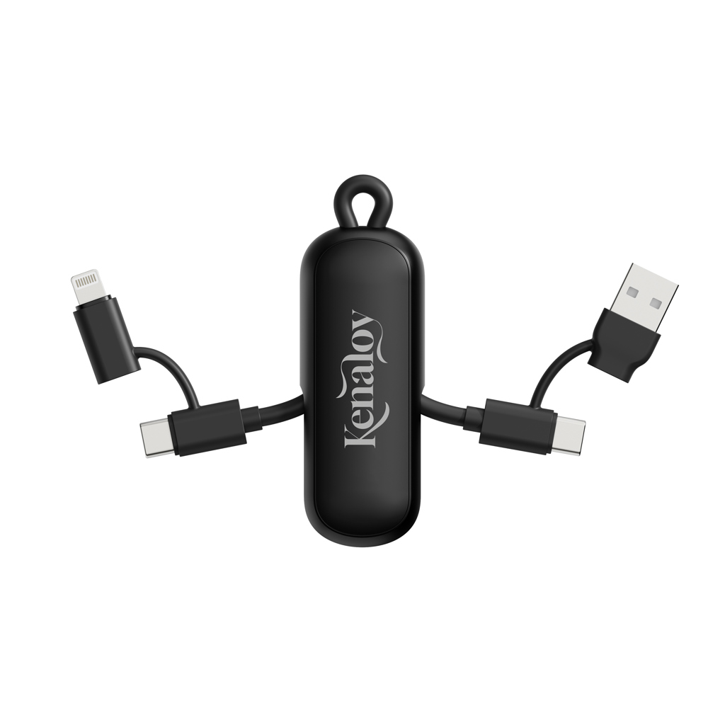 Urban Vitamin Dublin 100W 4-in-1-Kabel am Schlüsselanhänger – bedruckbar mit Logo Urban Vitamin Dublin 100W 4-in-1-Kabel am Schlüsselanhänger – bedruckbar mit Logo