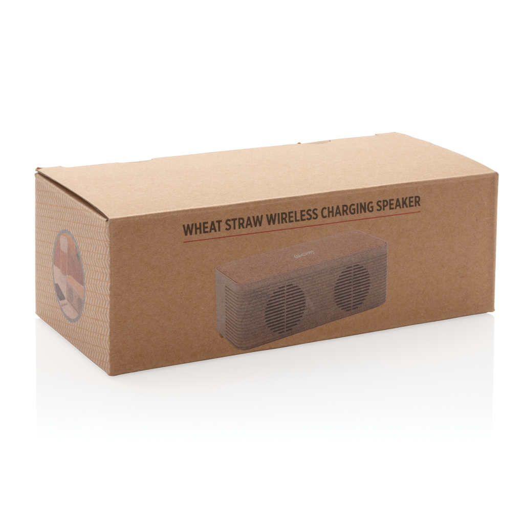 XD Collection Weizenstroh-Lautsprecher mit Qi-Wireless-Charger