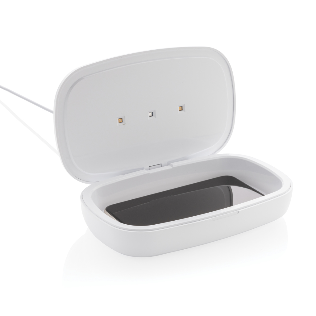 UV-C Sterilisator Box & 5W Qi-Charger, quecksilberfrei weiß