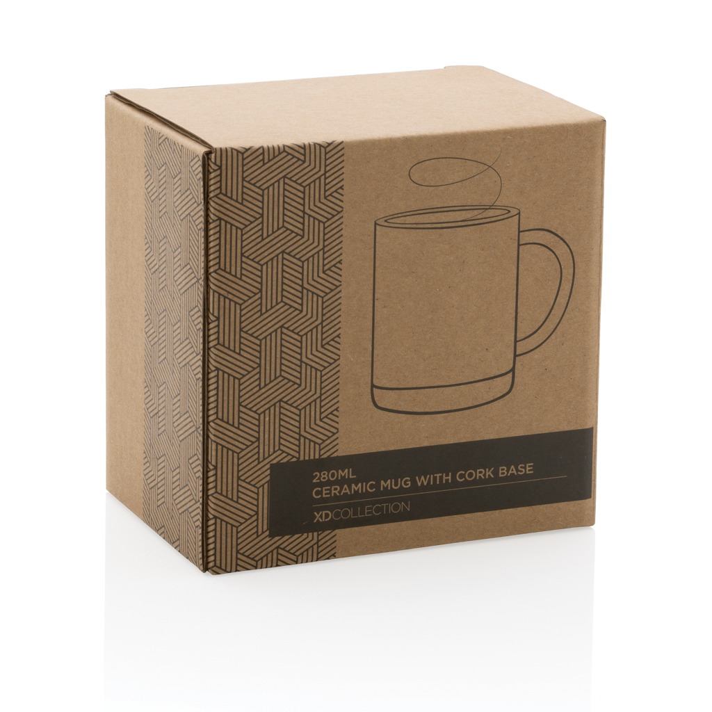 Keramikbecher mit Korkboden 280 ml – rot