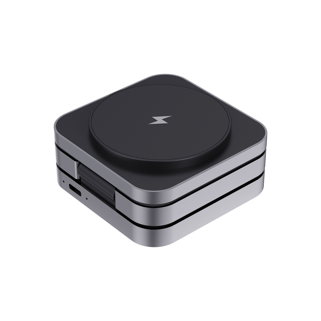 Terra faltbares 3-in-1 Wireless Charger 15W aus recyceltem RCS-Aluminium und RCS-ABS Terra faltbares 3-in-1 Wireless Charger 15W aus recyceltem RCS-Aluminium und RCS-ABS