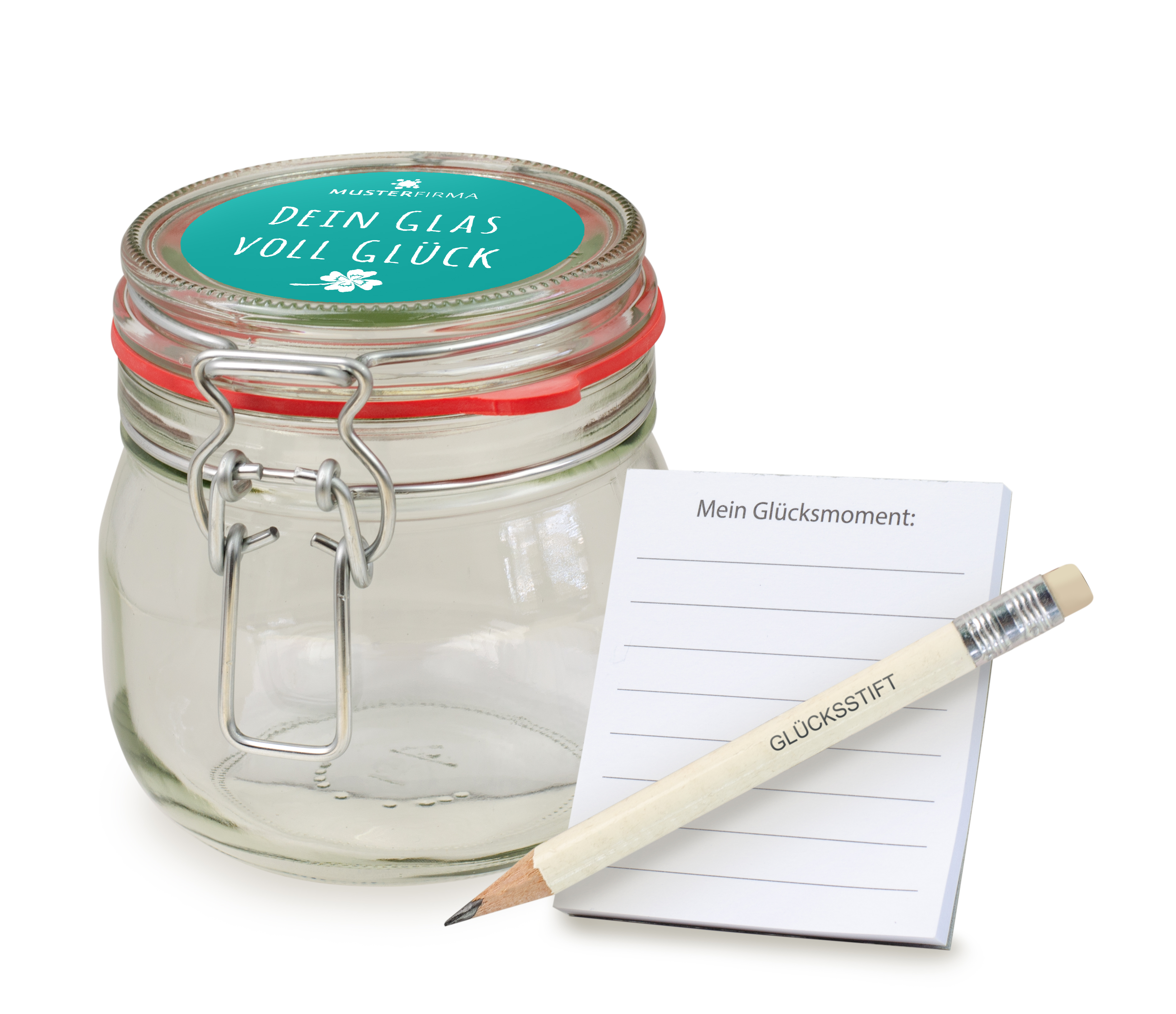 Bügelglas Glücksmomente im Glas Bügelglas Glücksmomente im Glas