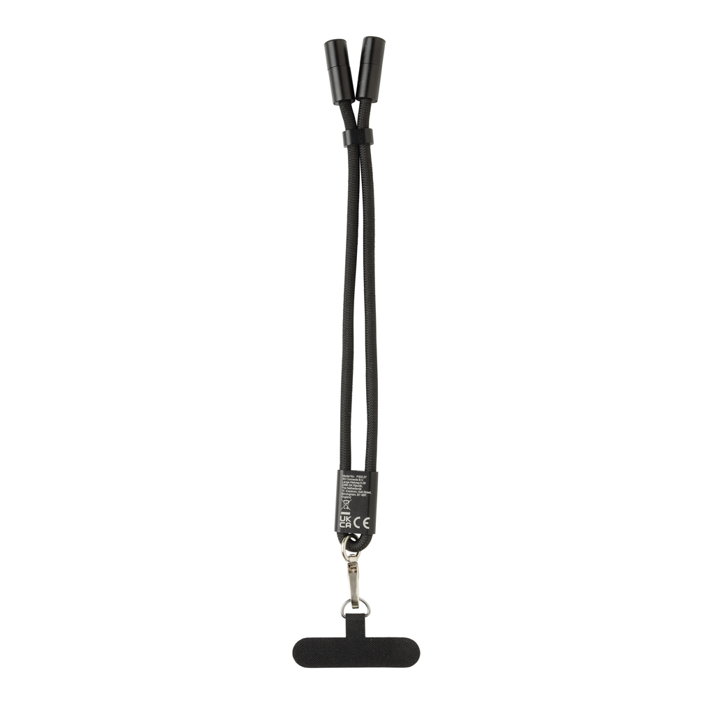 RCS‑zert. rPET 60W USB‑C Handgelenk‑Kabel – schwarz RCS‑zert. rPET 60W USB‑C Handgelenk‑Kabel – schwarz