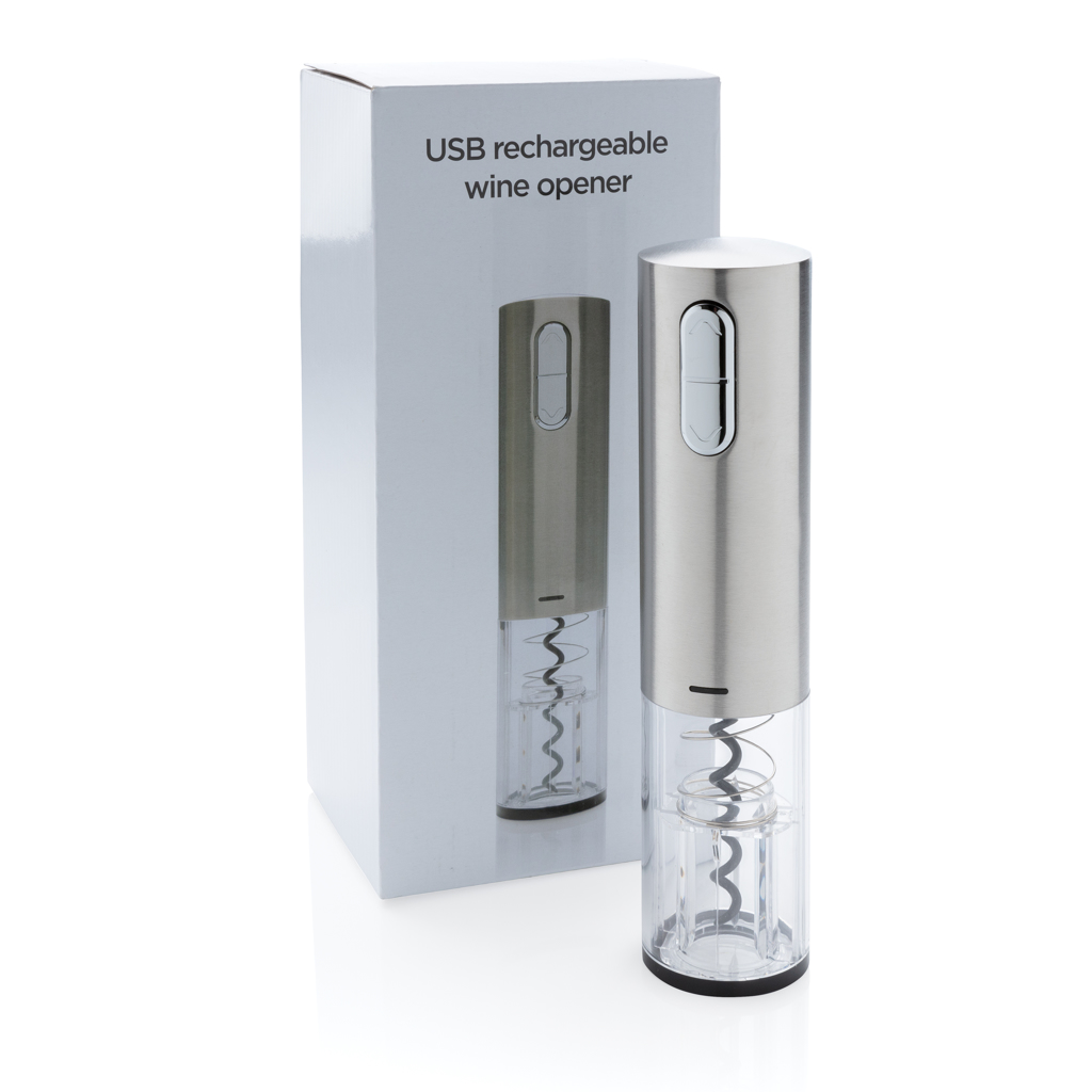XD Collection Elektrischer Weinöffner USB-aufladbar mit LED-Licht — veredelbar mit Tampondruck oder Lasergravur