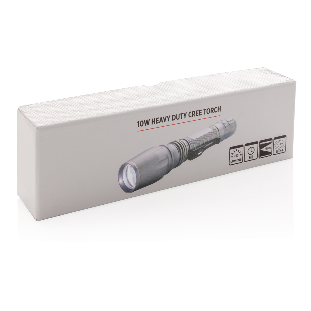 XD Collection 10W Cree LED-Taschenlampe aus Aluminium mit Logo-Veredelung