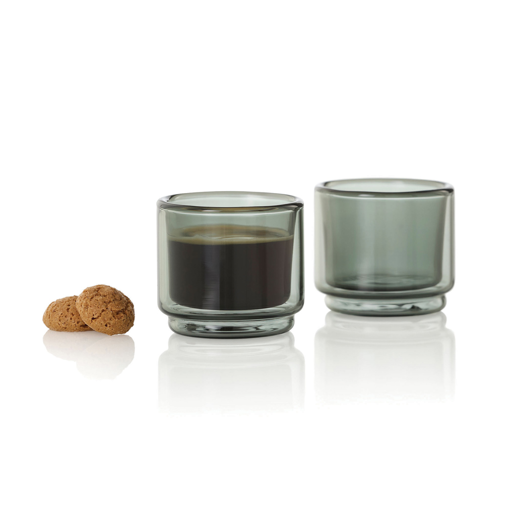 AdHoc Impact Espressotassen 45 ml, 2er-Set, doppelwandig aus Borosilikatglas, mit Logo bedruckbar