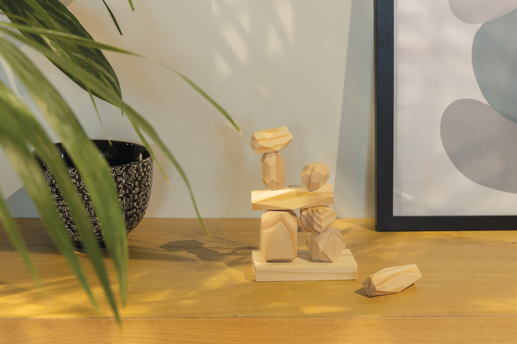 Ukiyo Crios Balanciersteine aus FSC-Kiefernholz mit Logo bedruckbar