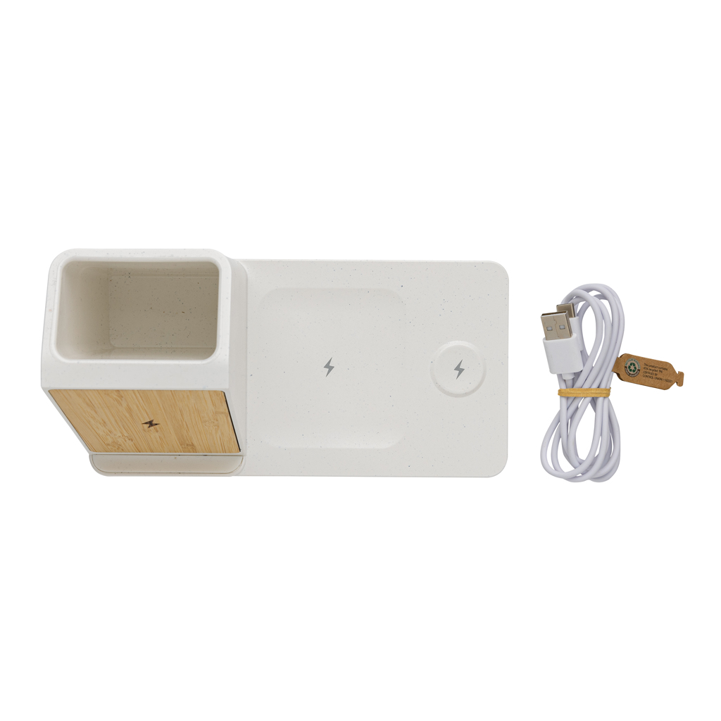 BambooCharge Pro 15W Triple Power Hub – Ideales Werbegeschenk für Events