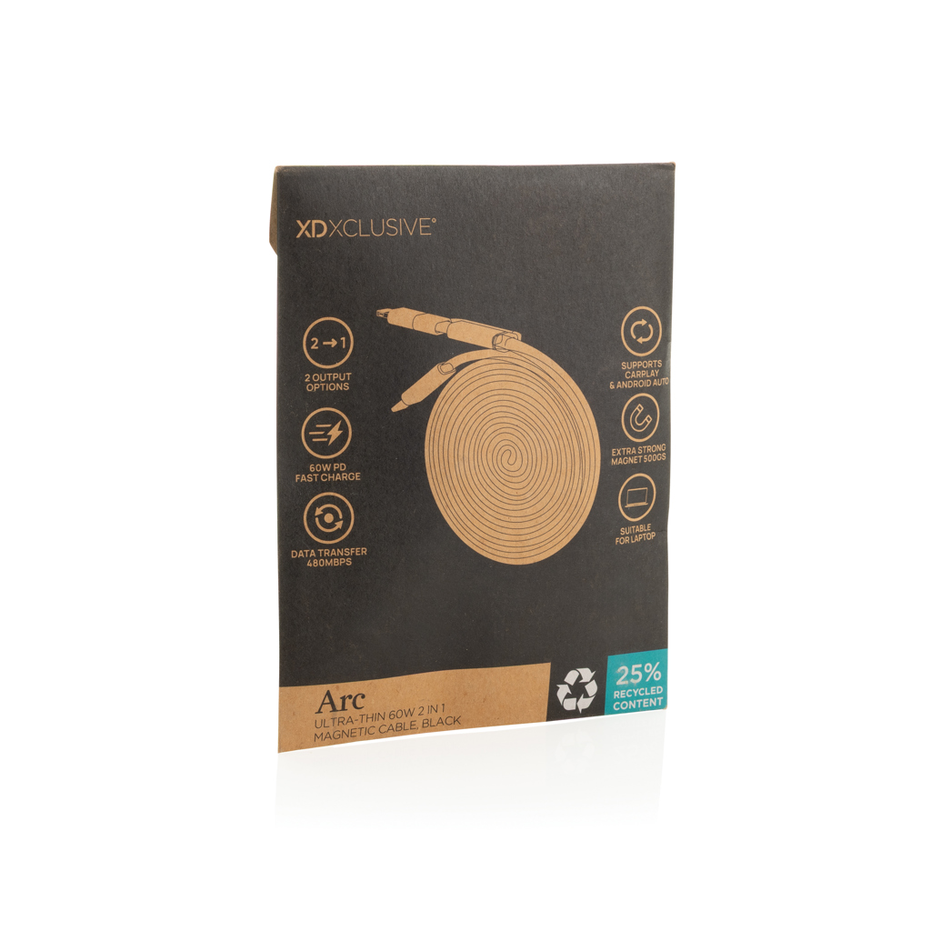 XD Xclusive Arc 60W 2-in-1 Magnetkabel aus recyceltem TPE und PET