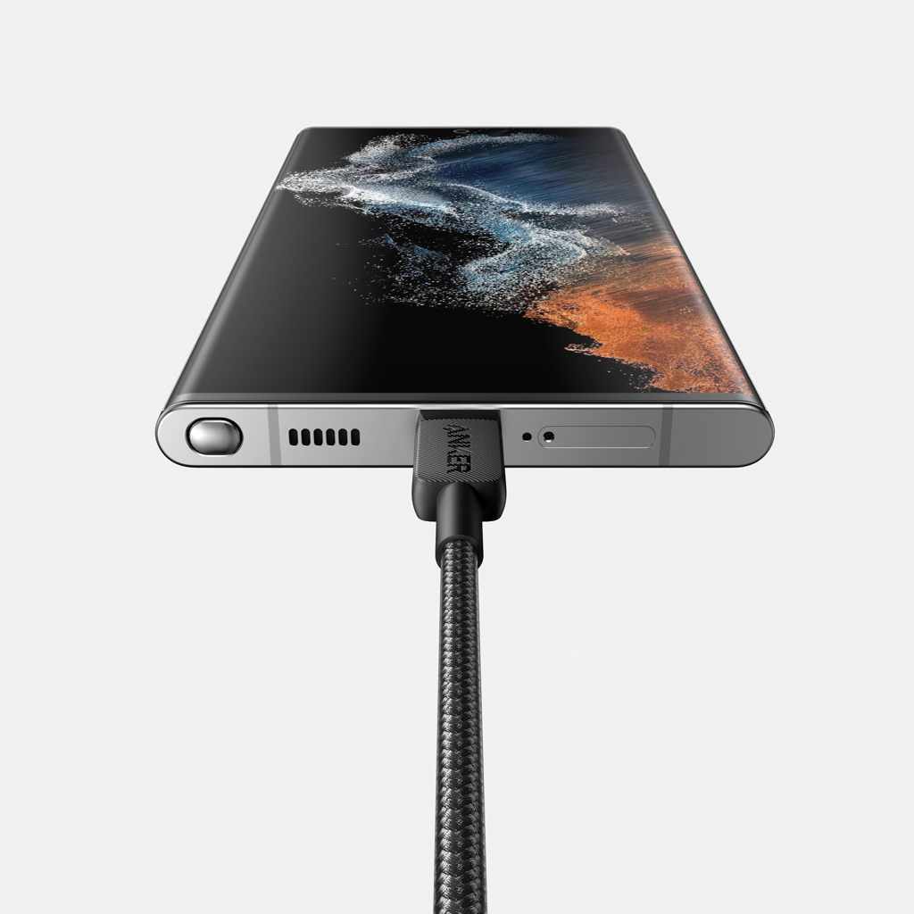 Anker 322 USB‑C Kabel 60W, 1,8m, Nylon geflochten – grau