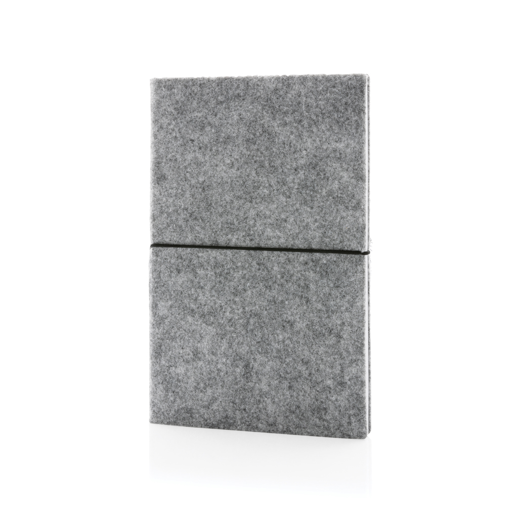 XD Collection A5-Softcover-Notizbuch aus GRS-zertifiziertem Recycling-Filz, bedruckbar