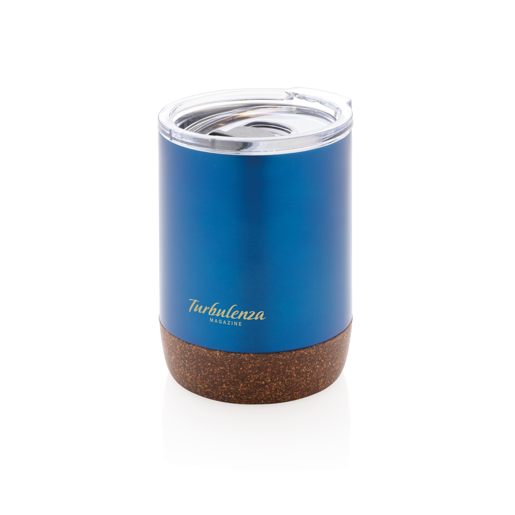 XD Collection Vakuum-Kaffeetasse RCS rSteel & Kork 180 ml mit Logo XD Collection Vakuum-Kaffeetasse RCS rSteel & Kork 180 ml mit Logo