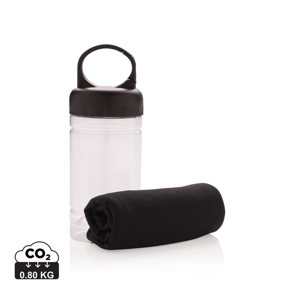 XD Collection Kühlhandtuch UV50+ in PP-Dose mit Karabiner