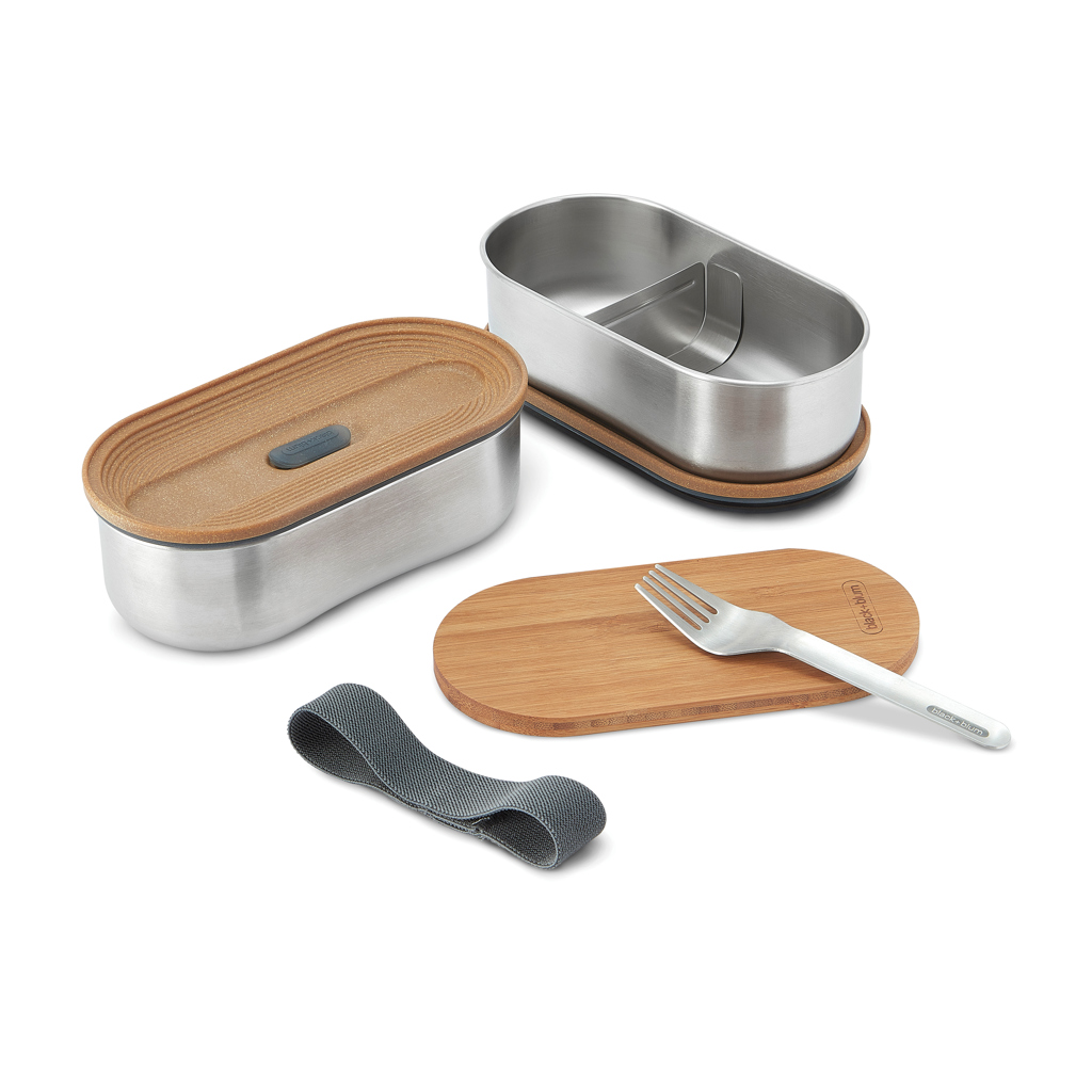 Black+Blum Bento Box 1L Edelstahl mit Bambusdeckel — gravurfähig Black+Blum Bento Box 1L Edelstahl mit Bambusdeckel — gravurfähig
