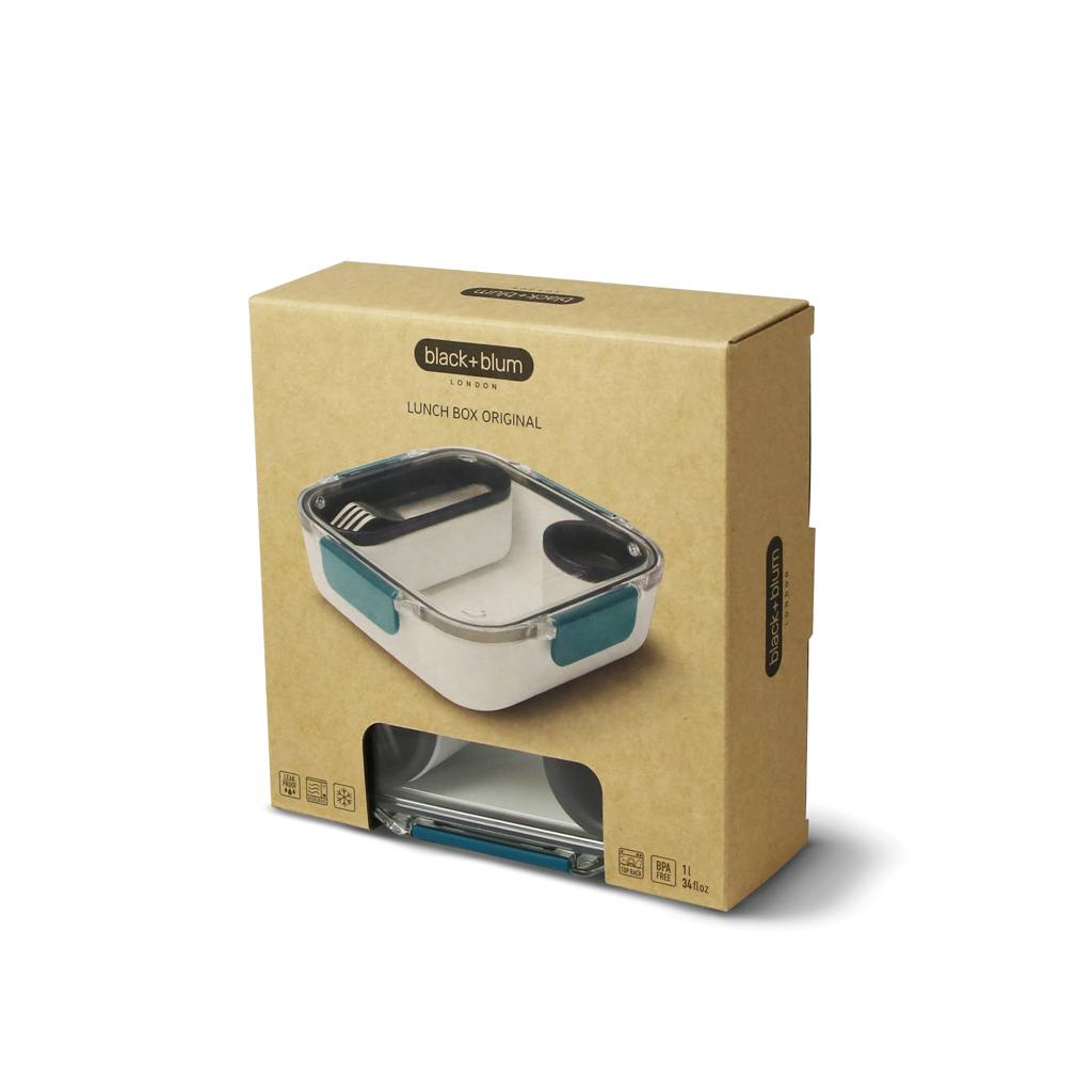 Black + Blum Lunch Box Original – Bento-Lunchbox mit Soßentopf, bedruckbar