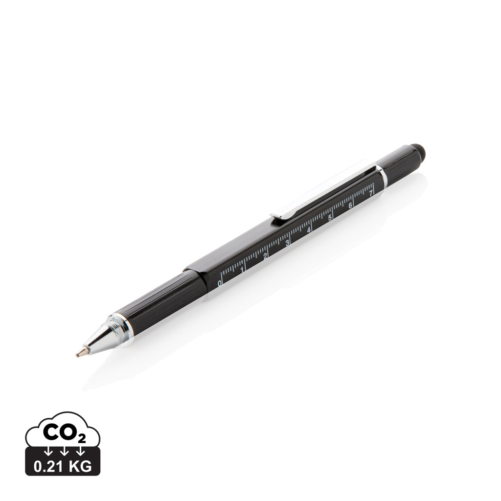 XD Collection 5-in-1 Aluminium Tool-Stift mit Wasserwaage, Skala, Schraubendreher und Stylus