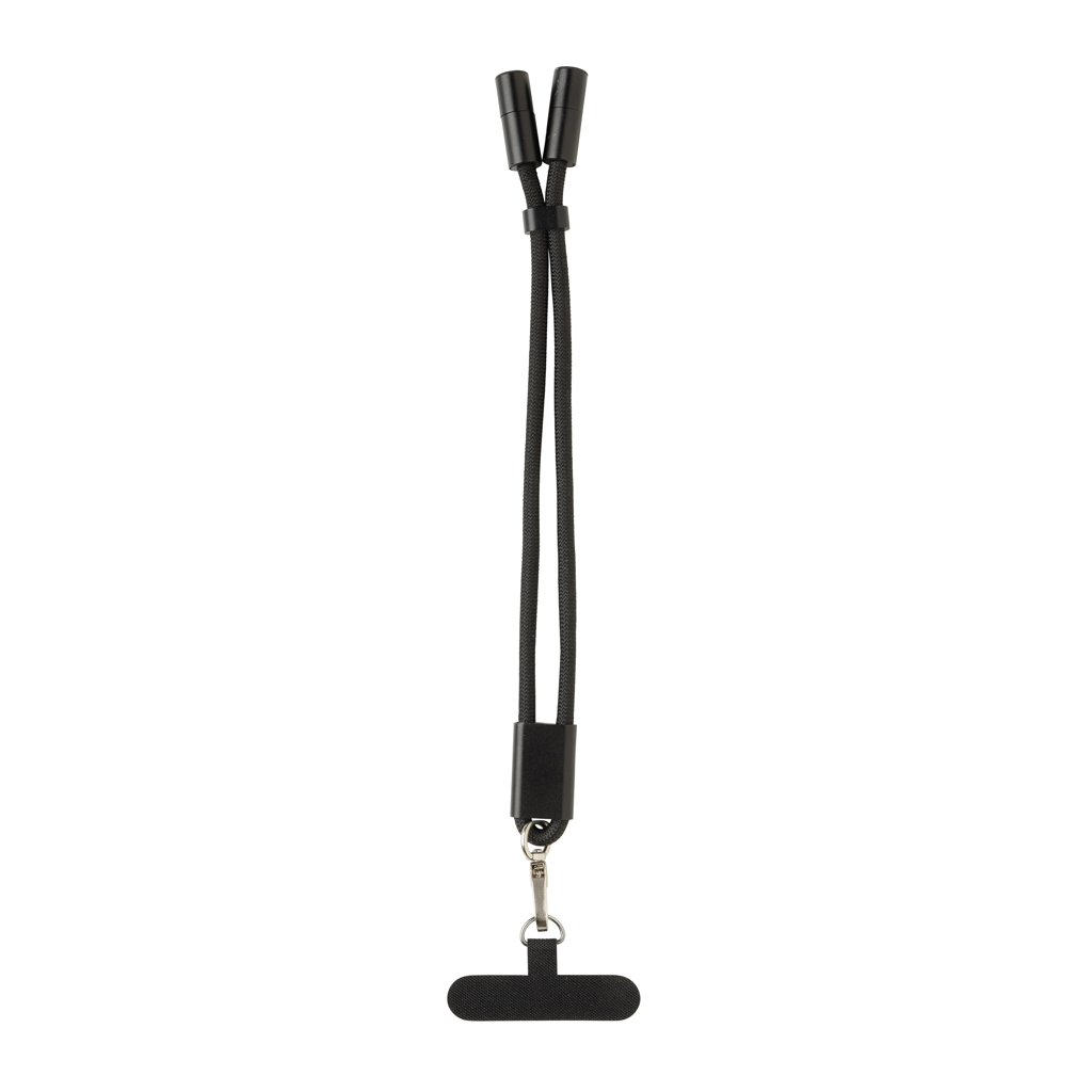 RCS‑zert. rPET 60W USB‑C Handgelenk‑Kabel – schwarz