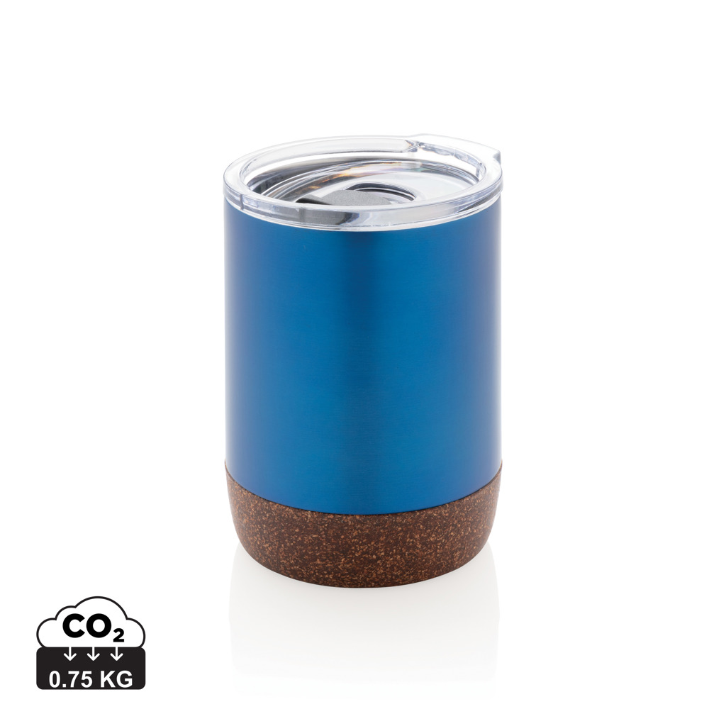 XD Collection Vakuum-Kaffeetasse RCS rSteel & Kork 180 ml mit Logo