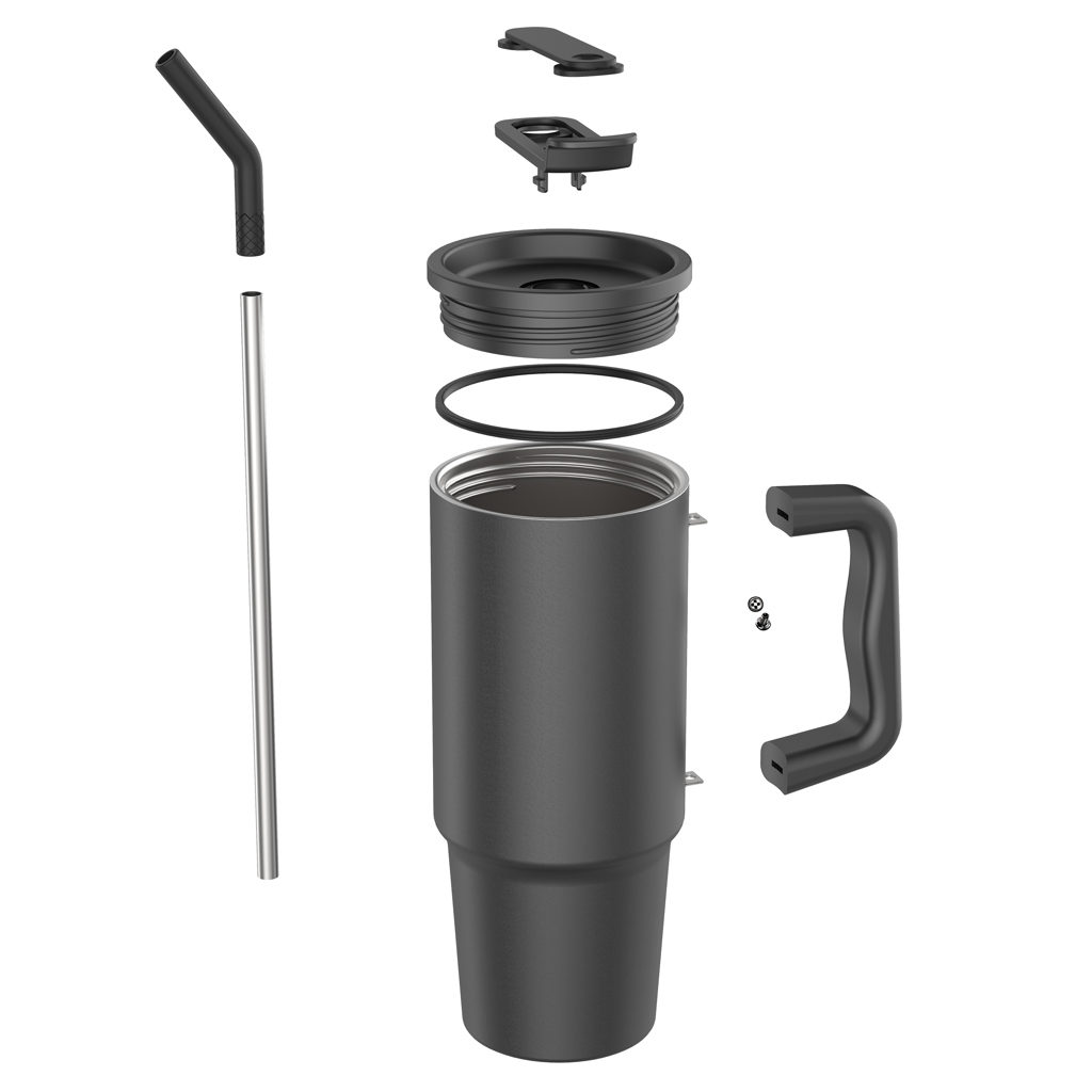 XD Collection Embrace Deluxe Thermobecher 900 ml aus RCS-recyceltem Edelstahl, gravur- und druckfähig XD Collection Embrace Deluxe Thermobecher 900 ml aus RCS-recyceltem Edelstahl, gravur- und druckfähig
