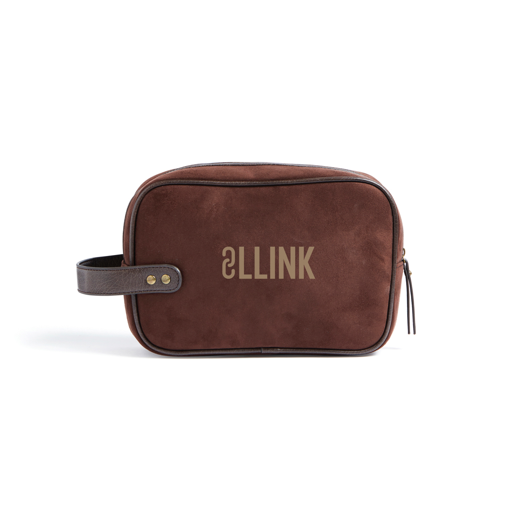 VINGA Hunton Kosmetiktasche aus Wildlederimitat mit Logodruck VINGA Hunton Kosmetiktasche aus Wildlederimitat mit Logodruck