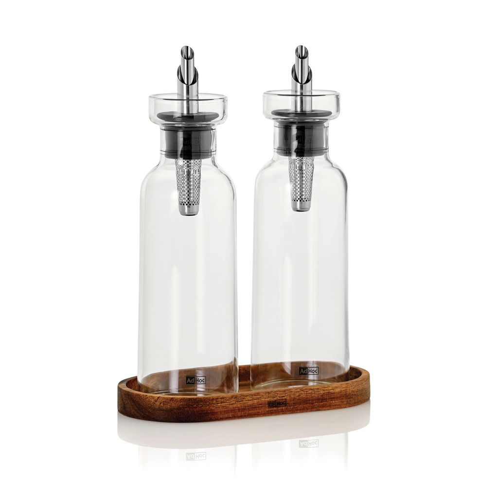 AdHoc Menage AromaPour Öl- und Essigset 300 ml aus Glas mit Logodruck