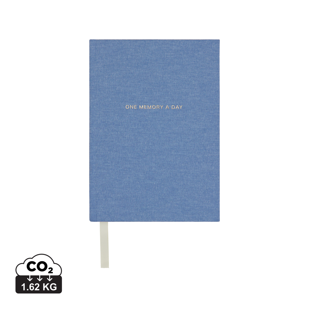 VINGA „One Memory a Day” Journal A5 aus 83 % GRS-Recyclingpapier mit Logo-Veredelung