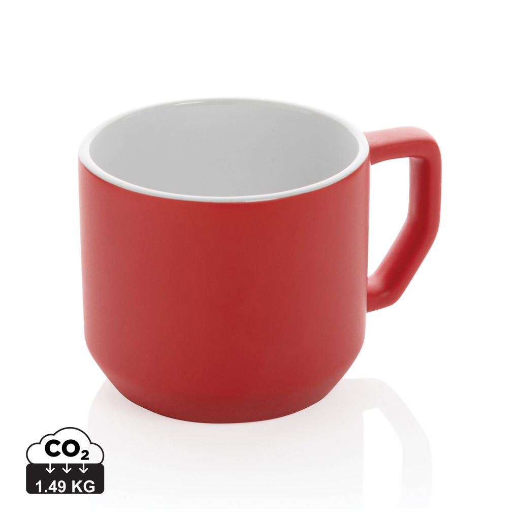 Keramiktasse 350 ml, EN12875-1 spülmaschinenfest – rot