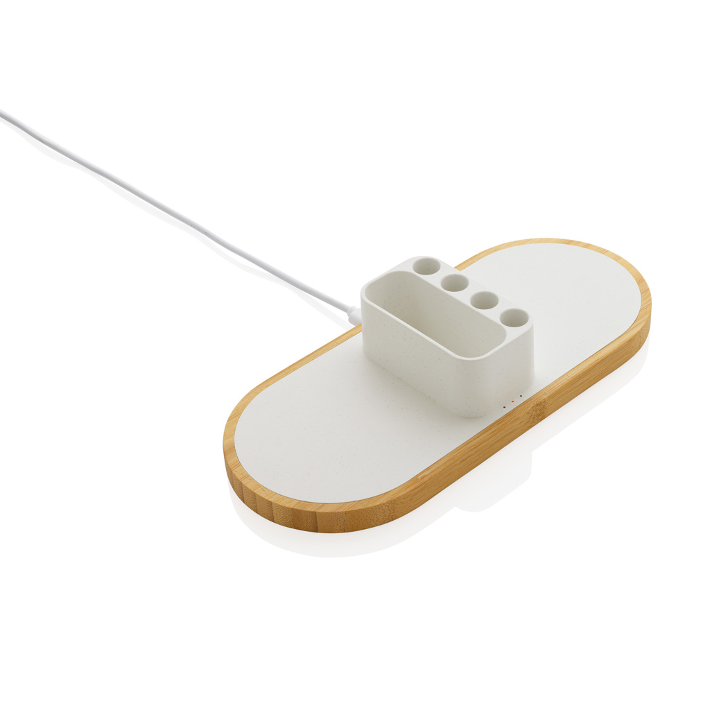 XD Xclusive Ontario 10W Dual Wireless Charger aus FSC-Bambus und RCS-rABS