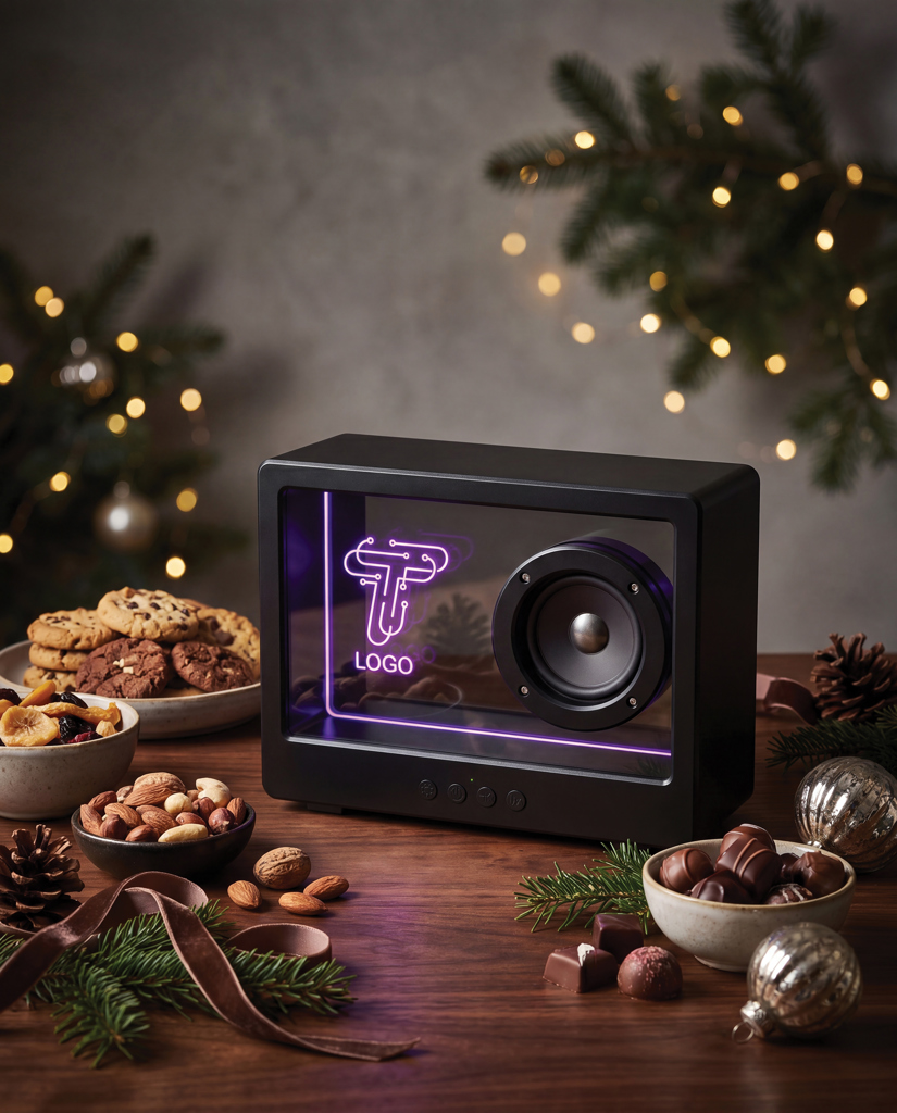 XD Collection Soundclear transparenter 5W Wireless Lautsprecher mit RGB-Licht, mit Logo