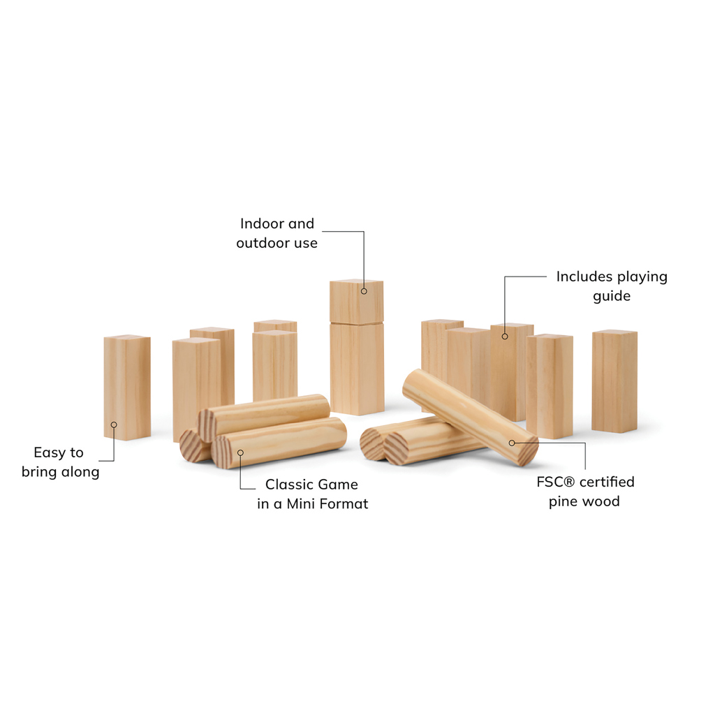 VINGA Kubb Mini Spiel aus FSC®-Holz mit Logo bedruckbar VINGA Kubb Mini Spiel aus FSC®-Holz mit Logo bedruckbar