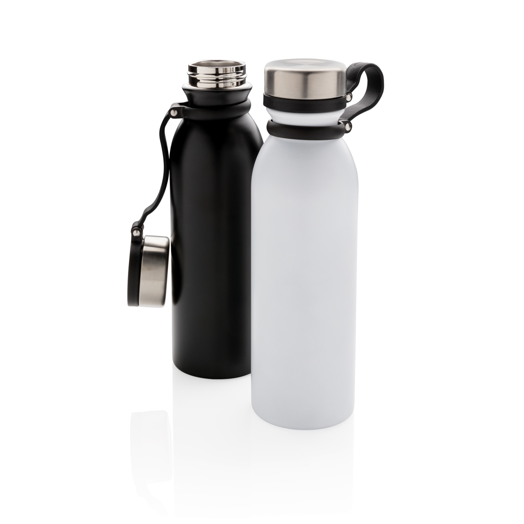 XD Collection Vakuum-Trinkflasche 600 ml mit Silikon-Trageriemen