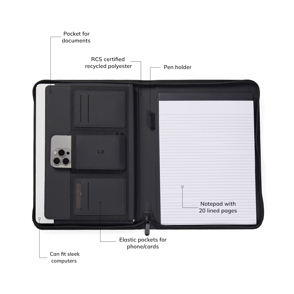 VINGA Baltimore RCS A4 Portfolio aus recyceltem Polyester – bedruckbar VINGA Baltimore RCS A4 Portfolio aus recyceltem Polyester – bedruckbar