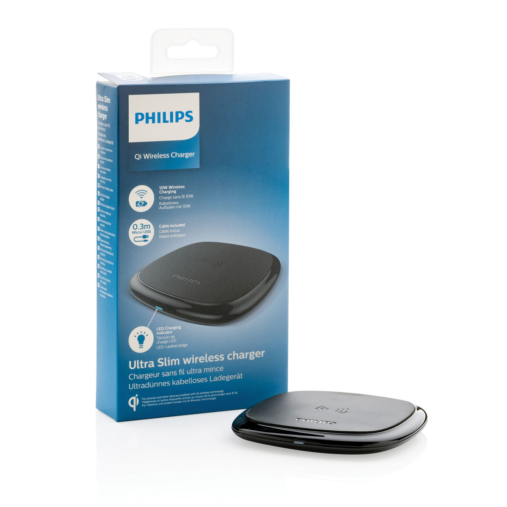 Philips 10W Qi Wireless-Charger mit Logo-Gravur Philips 10W Qi Wireless-Charger mit Logo-Gravur