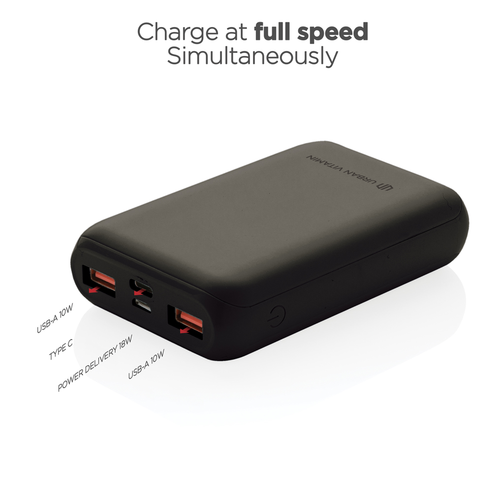 Urban Vitamin Alameda 10.000mAh 18W PD Powerbank mit Logo bedrucken