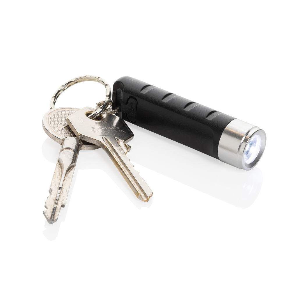 Globix USB Schlüsselanhänger-Taschenlampe aus recyceltem ABS – mit Tampondruck Globix USB Schlüsselanhänger-Taschenlampe aus recyceltem ABS – mit Tampondruck
