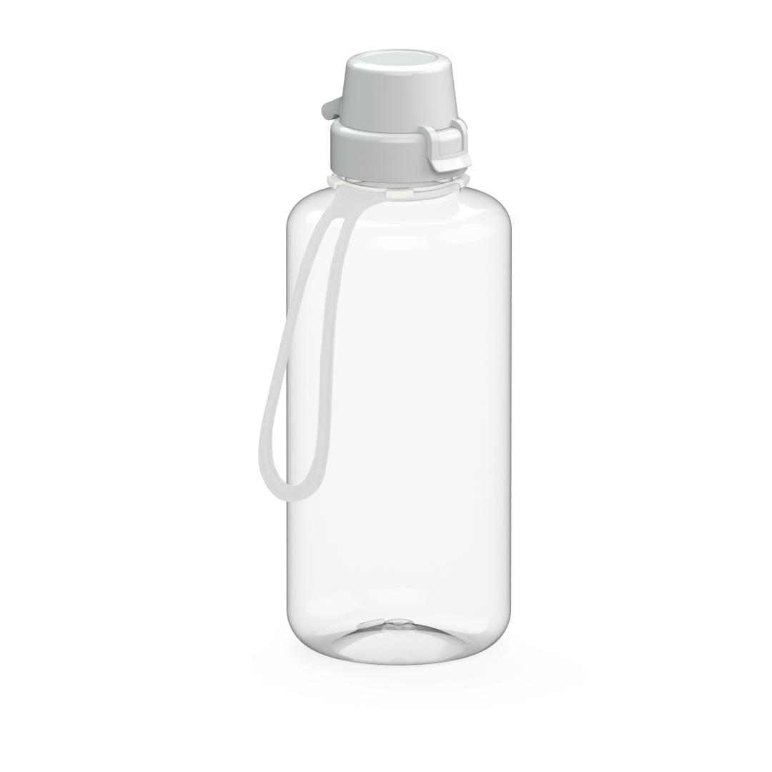 Trinkflasche "School", 1,0 l, inkl. Strap – transparent Trinkflasche "School", 1,0 l, inkl. Strap – transparent