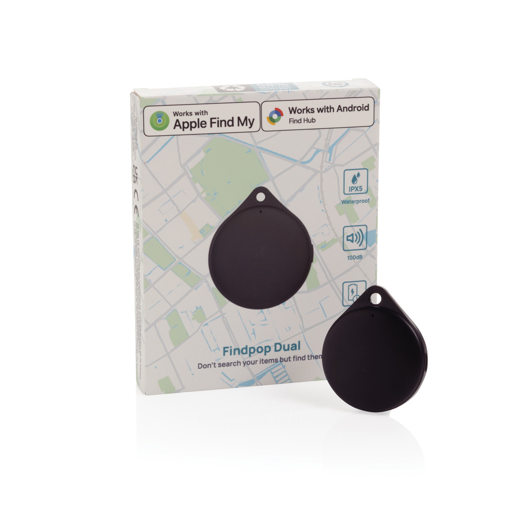Findpop Bluetooth-Tracker aus RCS-recyceltem ABS, kompatibel mit Apple Find My und Android Find Hub
