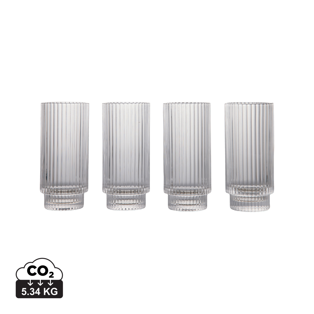 Highball-Gläser 360 ml, stapelbar, 4er Set – transparent