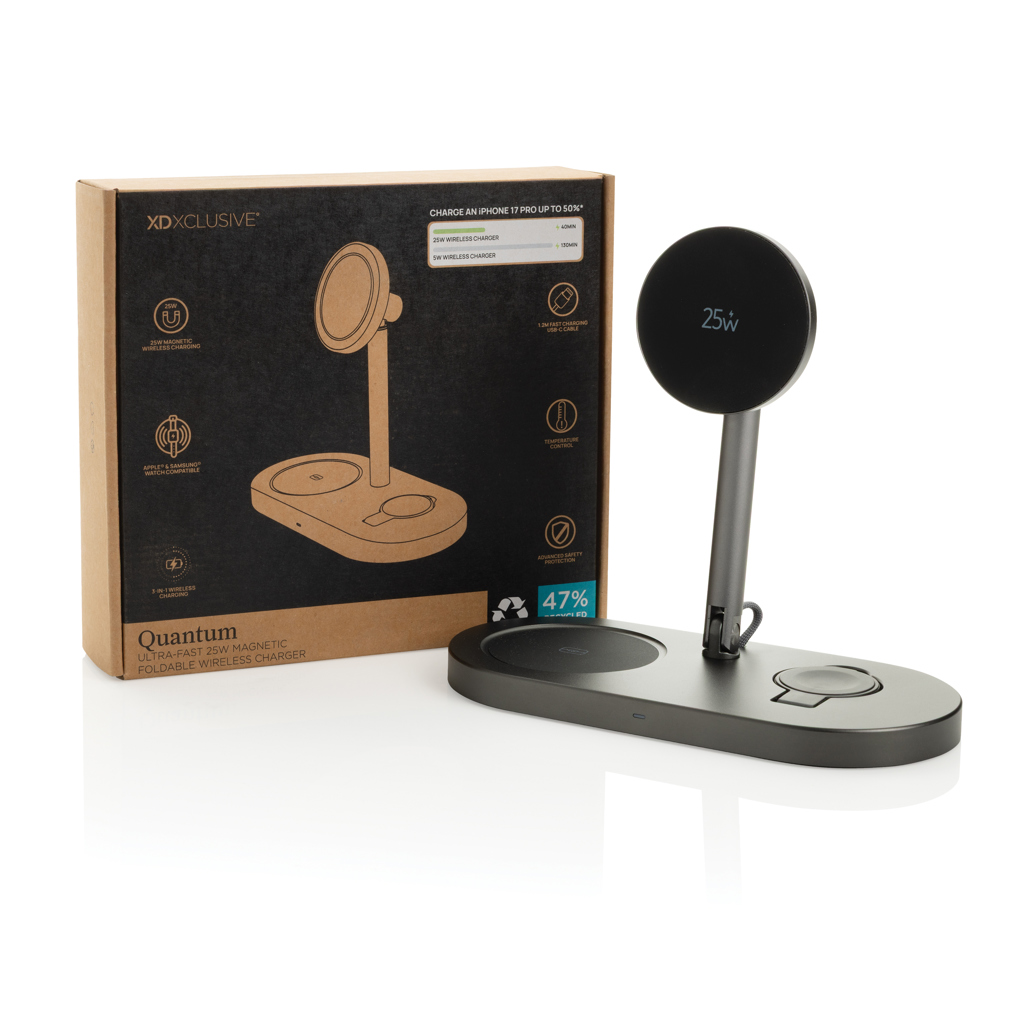 XD Xclusive Quantum Ultra-Fast 25W magnetischer 3-in-1 Desk-Charger