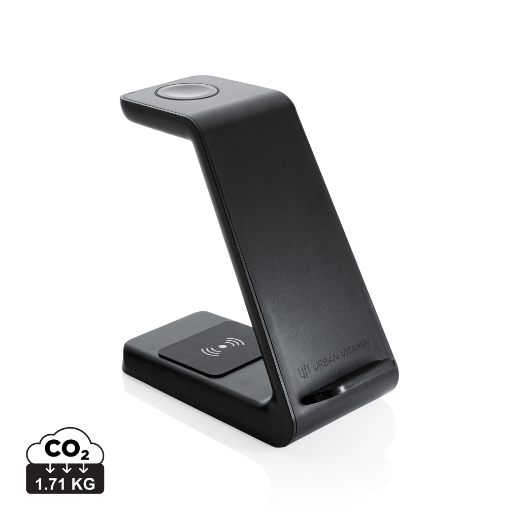 Urban Vitamin Fairfield 3-in-1 Wireless Charger aus recyceltem ABS Urban Vitamin Fairfield 3-in-1 Wireless Charger aus recyceltem ABS